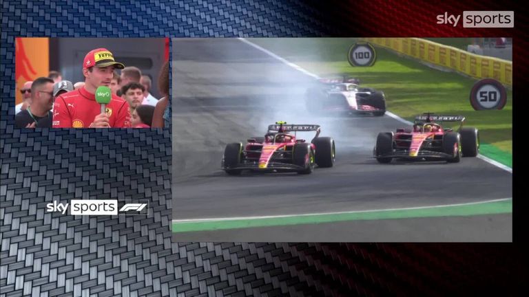 Charles Leclerc discute de sa bataille pour la dernière place sur le podium avec son équipier Carlos Sainz au Grand Prix d'Italie
