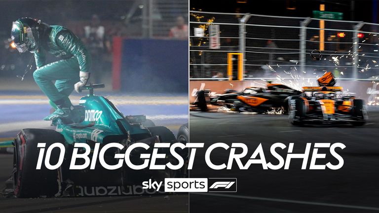 Revivez les 10 accidents les plus dramatiques de la saison de Formule 1 de cette année.
